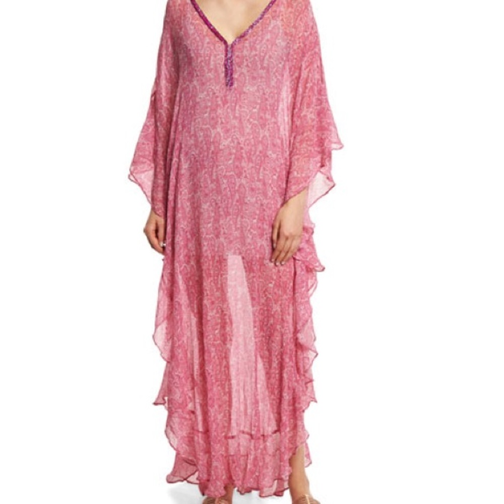 * Calypso St. Barth "Sirmic" chiffon dress in paisley print. ONE SIZE